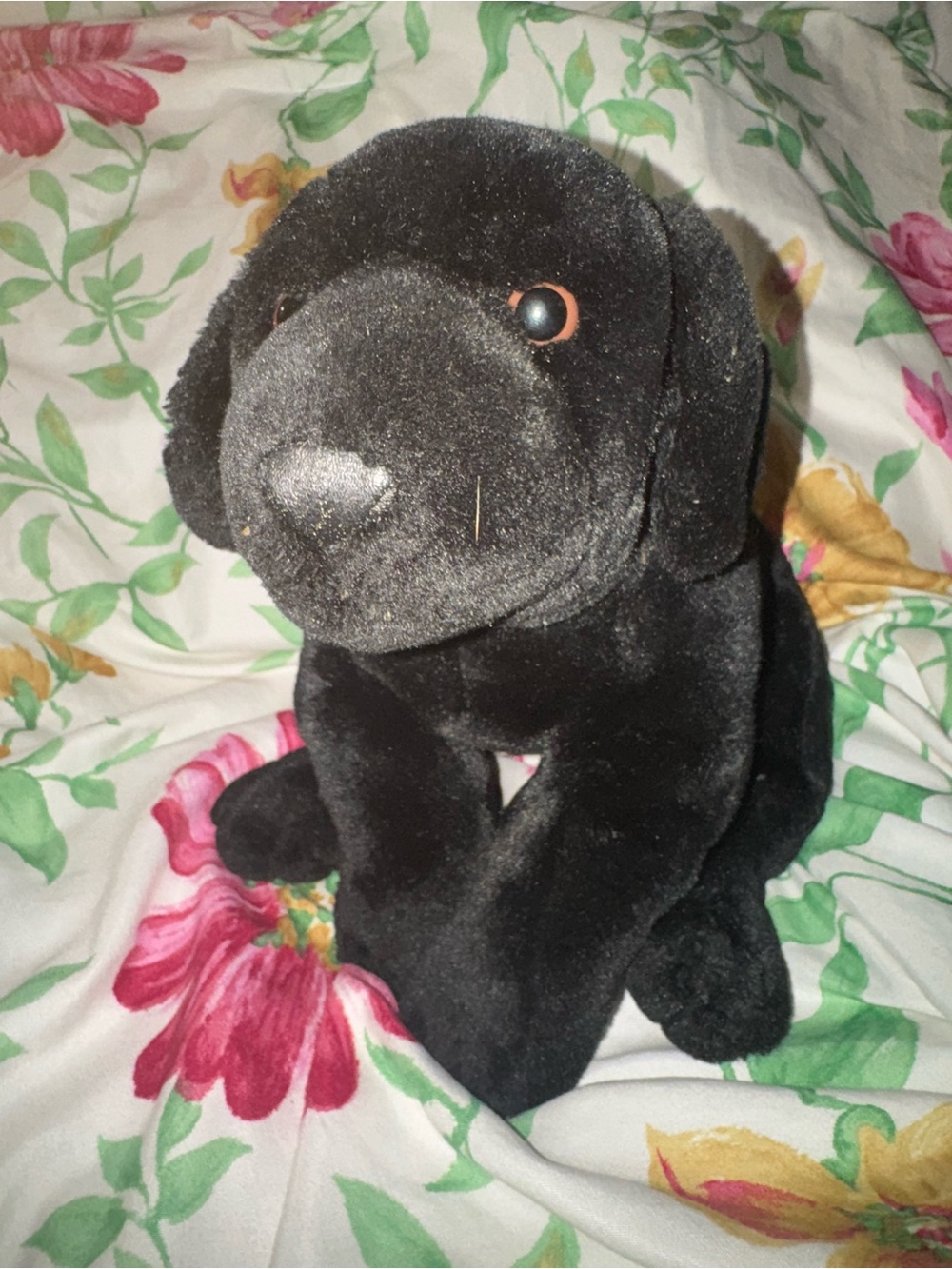 Plush Black Velvet Dog Stuffed Animal